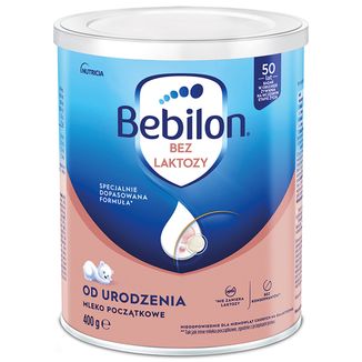 Bebilon Bez Laktozy, mleko początkowe, od urodzenia, 400 g USZKODZONE OPAKOWANIE - zdjęcie produktu
