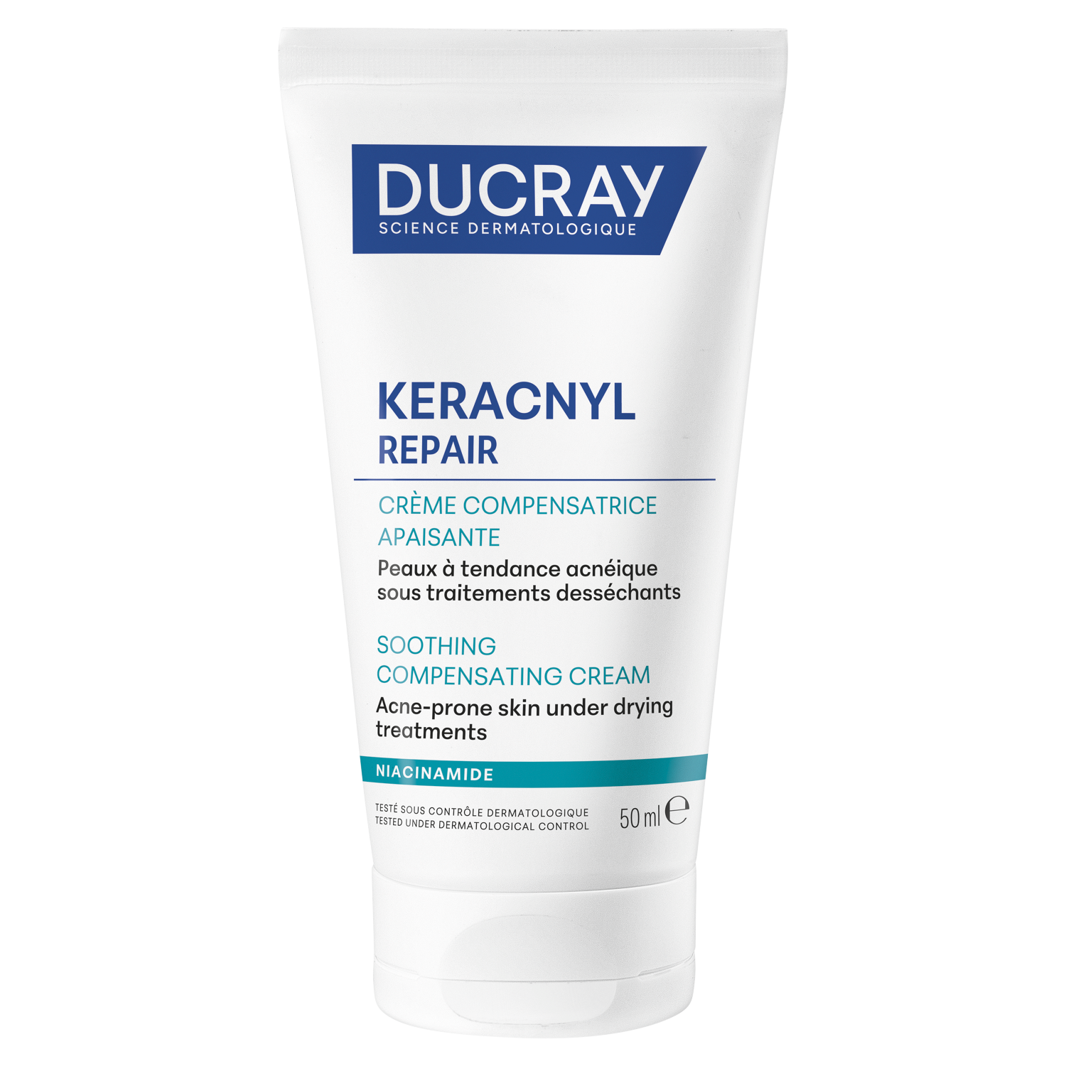 Ducray Ducray Keracnyl Repair, krem odbudowujący, skóra skłonna do trądziku, po zabiegach, 50 ml