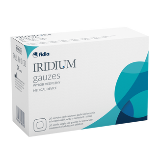 Iridium Gauzes, sterylne gaziki do leczenia schorzeń okolic oczu, 20 sztuk - zdjęcie produktu