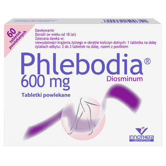 Phlebodia 600 mg, 60 tabletek powlekanych Phlebodia 600 mg, 60 tabletek powlekanych - zdjęcie produktu