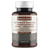 Singularis Superior Cytrynian Magnezu 100 mg + Ashwagandha 80 mg + B6 + BioPerine, 60 kapsułek - miniaturka zdjęcia produktu