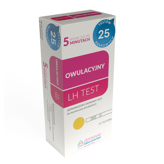 Domowe Laboratorium LH Test Owulacyjny, domowy test do wykrywania dni płodnych, paskowy, 25 sztuk USZKODZONE OPAKOWANIE - zdjęcie produktu