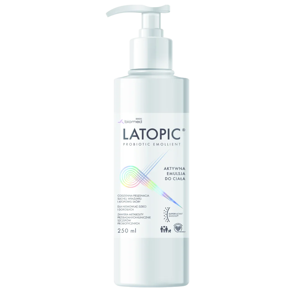 Latopic Latopic Probiotic Emollient, aktywna emulsja do ciała, dla dorosłych, dzieci i niemowląt, od urodzenia, 250 ml — Składniki i ocena