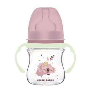 Canpol Babies EasyStart, butelka antykolkowa, szerokootworowa, Sleepy Koala, różowa, od urodzenia, 120 ml - zdjęcie produktu