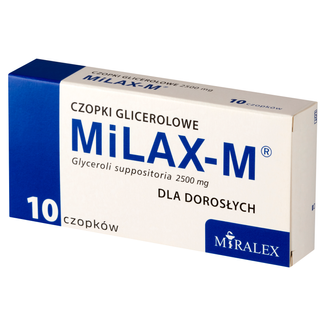 Milax-M 2500 mg, czopki glicerolowe dla dorosłych, 10 sztuk - zdjęcie produktu