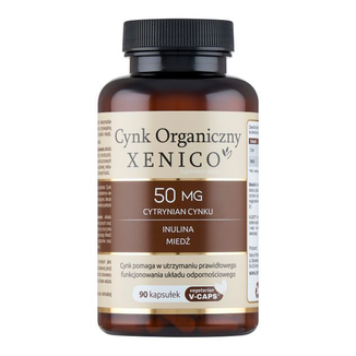 Cynk Organiczny Xenico, 90 kapsułek wegetariańskich - zdjęcie produktu