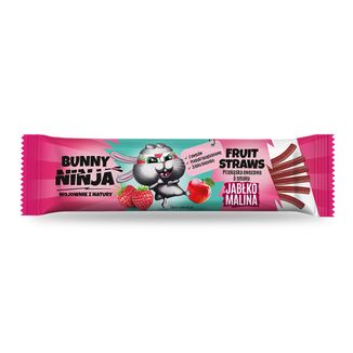 Bunny Ninja Fruit Straws, przekąska owocowa, jabłko-malina, 16 g - zdjęcie produktu