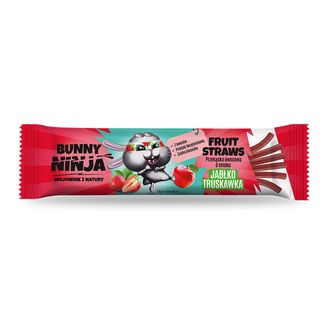 Bunny Ninja Fruit Straws, przekąska owocowa, jabłko-truskawka, 16 g - zdjęcie produktu