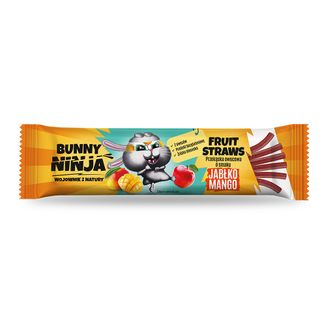 Bunny Ninja Fruit Straws, przekąska owocowa, jabłko-mango, 16 g - zdjęcie produktu