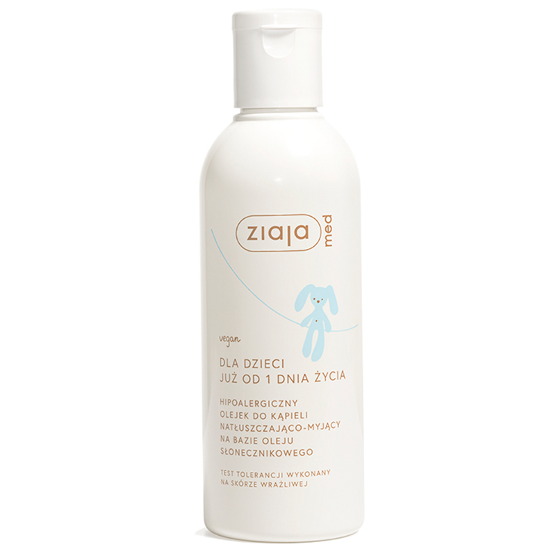 Nieznana Ziaja Med, hipoalergiczny olejek do kąpieli, natłuszczająco-myjący, od 1 dnia życia, 200 ml