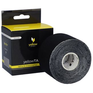 YellowSport YellowTape, taśma do kinesiotapingu, czarna, 5 cm x 5 m - zdjęcie produktu