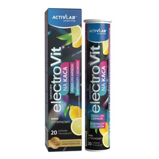 Activlab Pharma ElectroVit Na Kaca, smak cytrynowy, 20 tabletek musujących KRÓTKA DATA Activlab Pharma ElectroVit Na Kaca, smak cytrynowy, 20 tabletek musujących KRÓTKA DATA - zdjęcie produktu