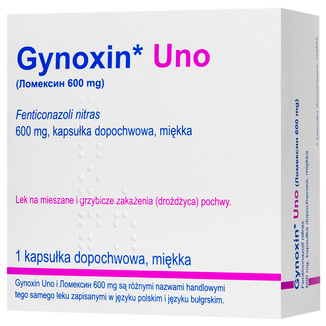 Gynoxin Uno 600 mg, 1 kapsułka dopochwowa miękka (import równoległy) - zdjęcie produktu