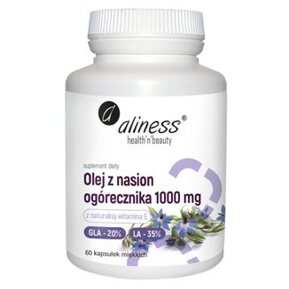 Aliness Olej z nasion ogórecznika 1000 mg, 60 kapsułek miękkich - zdjęcie produktu