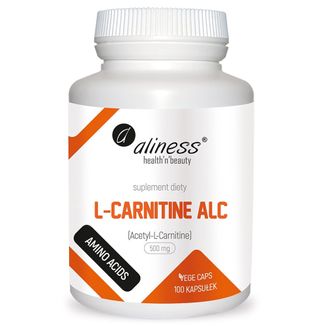 Aliness L-Carnitine ALC, L-karnityna ALC 500 mg, 100 kapsułek vege - zdjęcie produktu