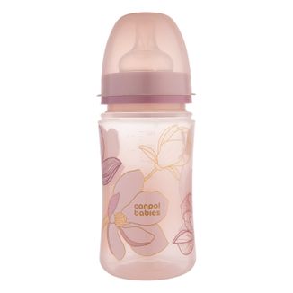Canpol Babies EasyStart, butelka antykolkowa, szerokootworowa, Gold, różowa, 35/240, od 3 miesiąca, 240 ml - zdjęcie produktu