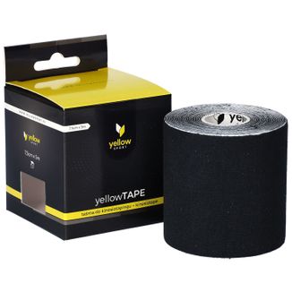 YellowSport YellowTape, taśma do kinesiotapingu, czarna, 7,5 cm x 5 m - zdjęcie produktu