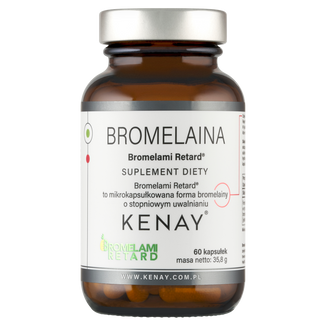 Kenay Bromelami Retard, bromelaina, 60 kapsułek Kenay Bromelami Retard, bromelaina, 60 kapsułek - zdjęcie produktu