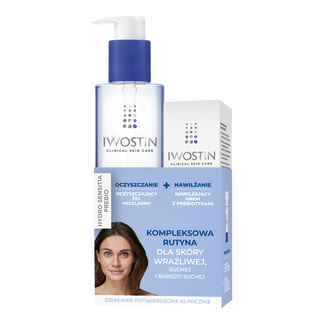Zestaw Iwostin Hydro Sensitia Prebio, żel micelarny, 200 ml + krem nawilżający, 50 ml KRÓTKA DATA - zdjęcie produktu