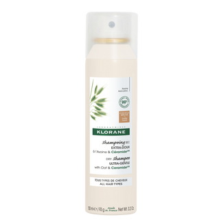 Klorane, ultrałagodny suchy szampon z mleczkiem z owsa do włosów ciemnych, 150 ml - zdjęcie produktu