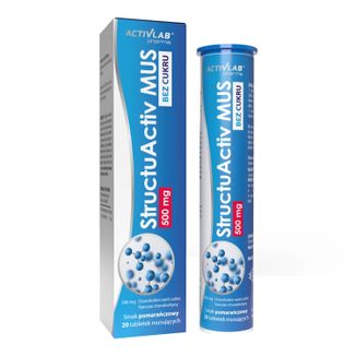 ActivLab Pharma StructuActiv MUS 500 mg, smak pomarańczowy, 20 tabletek musujących KRÓTKA DATA - zdjęcie produktu