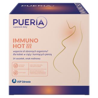 Pueria Immuno Hot, smak malinowy, 14 saszetek KRÓTKA DATA - zdjęcie produktu