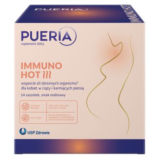 Pueria Immuno Hot, smak malinowy, 14 saszetek - zdjęcie produktu