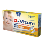 D-Vitum Kids 600 j.m., witamina D dla niemowląt powyżej 6 miesiąca i dzieci, 30 kapsułek twist-off - miniaturka zdjęcia produktu