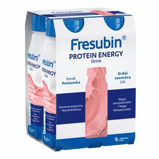 Fresubin Protein Energy Drink, preparat odżywczy, smak poziomkowy, 4 x 200 ml Fresubin Protein Energy Drink, preparat odżywczy, smak poziomkowy, 4 x 200 ml - zdjęcie produktu