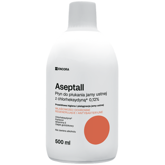 Aseptall, płyn do płukania jamy ustnej z chlorheksydyną 0,12%, 500 ml - zdjęcie produktu