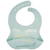 Canpol Babies, śliniak silikonowy z kieszonką, szary, od 4 miesiąca, 1 sztuka - miniaturka zdjęcia produktu