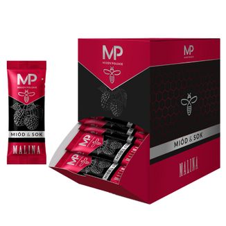 Miody Polskie Sok & Miód, malina, stick, 100 x 6 g KRÓTKA DATA - zdjęcie produktu
