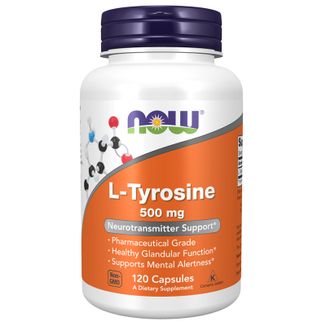 Now Foods L-Tyrosine, L-Tyrozyna 500 mg, 120 kapsułek - zdjęcie produktu