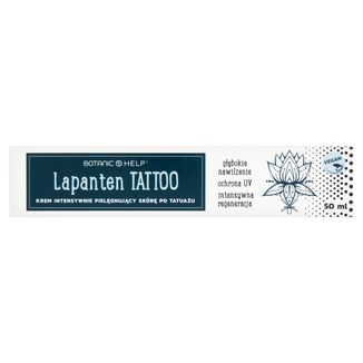 Botanic Help Lapanten Tattoo, krem intensywnie pielęgnujący skórę po tatuażu i makijażu permanentnym, 50 ml - zdjęcie produktu