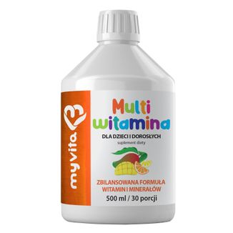 MyVita Multiwitamina Liquid, multiwitamina dla dzieci i dorosłych, 500 ml - zdjęcie produktu