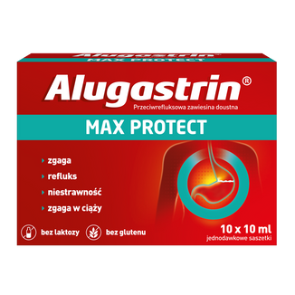 Alugastrin Max Protect, zawiesina doustna, 10 saszetek - zdjęcie produktu