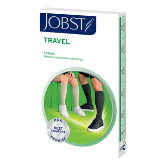Jobst Travel, podkolanówki uciskowe, 15-20 mmHg, zamknięte place, rozmiar 4, czarne USZKODZONE OPAKOWANIE - zdjęcie produktu