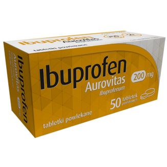 Ibuprofen Aurovitas 200 mg, 50 tabletek USZKODZONE OPAKOWANIE - zdjęcie produktu