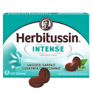 Herbitussin Intense, 10 pastylek do ssania - zdjęcie produktu