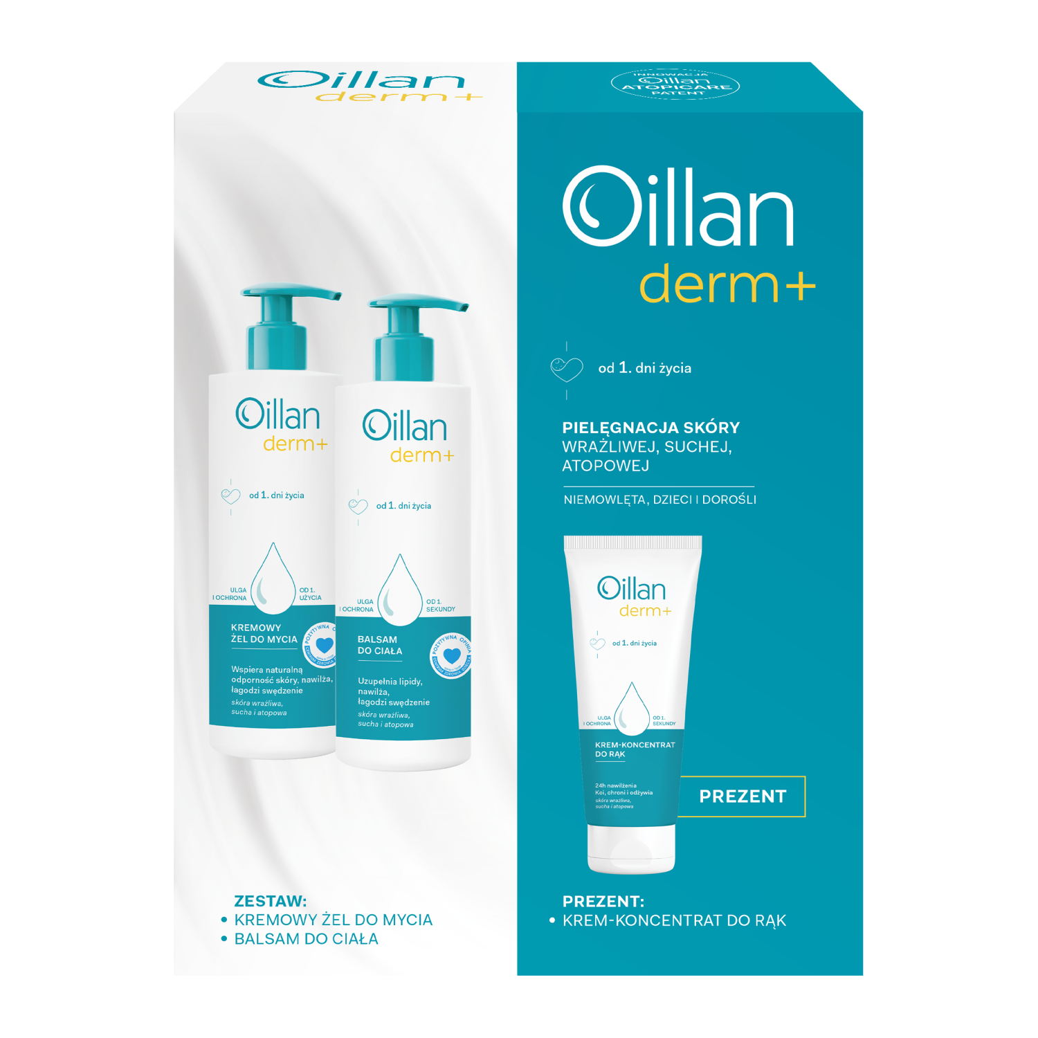 Oillan Set Oillan Derm+, cremig Waschgel, 400 ml + Körperlotion, 400 ml + Creme-Konzentrat für die Hände, 75 ml in als Geschenk — Inhaltsstoffe und Bewertung