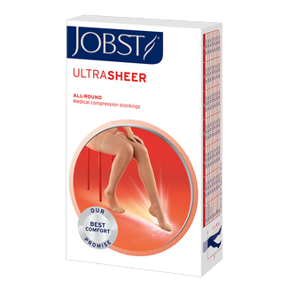 Jobst UltraSheer, pończochy uciskowe, CCL2, zamknięte palce, rozmiar 5, regular, naturalne KRÓTKA DATA - zdjęcie produktu