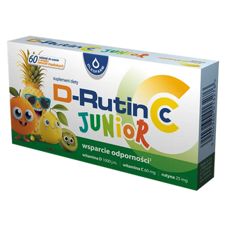 D-Rutin CC Junior, smak owoców tropikalnych, 60 tabletek do ssania USZKODZONE OPAKOWANIE - zdjęcie produktu