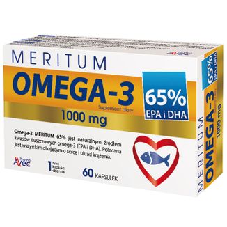 Avec Pharma Omega-3 Meritum 65%, 60 kapsułek - zdjęcie produktu