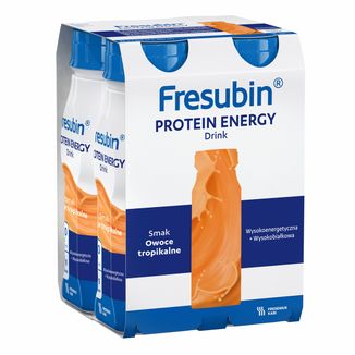 Fresubin Protein Energy Drink, preparat odżywczy, smak owoców tropikalnych, 4 x 200 ml Fresubin Protein Energy Drink, preparat odżywczy, smak owoców tropikalnych, 4 x 200 ml - zdjęcie produktu
