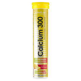 Activlab Pharma Calcium 300, bez cukru, smak cytrynowy, 20 tabletek musujących Activlab Pharma Calcium 300, bez cukru, smak cytrynowy, 20 tabletek musujących - zdjęcie produktu