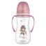 Canpol Babies Easy Start, butelka antykolkowa, szerokootworowa, z uchwytami, Bonjur Paris, różowa, od 12 miesiąca, 300 ml - miniaturka  zdjęcia produktu