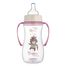 Canpol Babies Easy Start, butelka antykolkowa, szerokootworowa, z uchwytami, Bonjur Paris, różowa, od 12 miesiąca, 300 ml - miniaturka 2 zdjęcia produktu