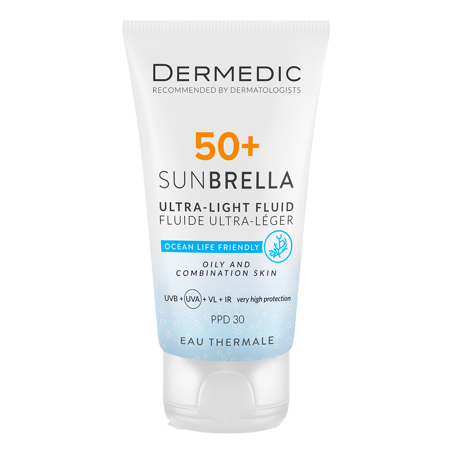 Dermedic Dermedic Sunbrella, ultraleicht Schutzcreme für das Gesicht, Haut fettig und Mischhaut, SPF 50+, 40 ml — Inhaltsstoffe und Bewertung