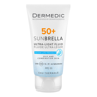 Dermedic Sunbrella, ultralekki krem ochronny do twarzy, skóra tłusta i mieszana, SFP 50+, 40 ml - zdjęcie produktu