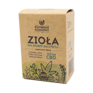 Kombinat Konopny Zioła na dobry nastrój, CBD 500 mg, 100 kapsułek KRÓTKA DATA - zdjęcie produktu